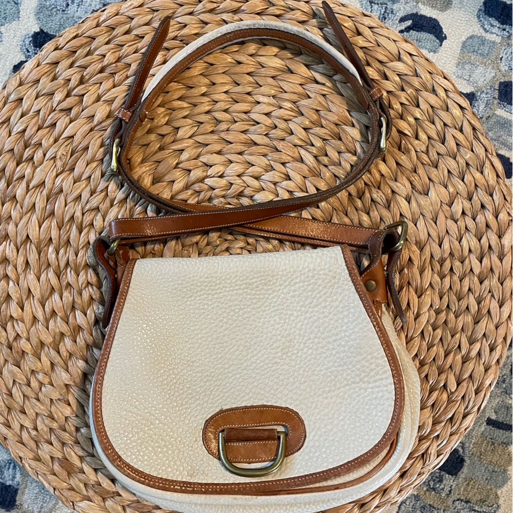 Vintage Dooney & Bourke pebbled leather saddle bag
